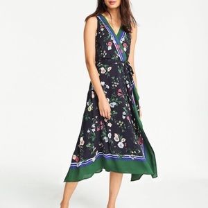 Lovely Ann Taylor floral border wrap dress - 10